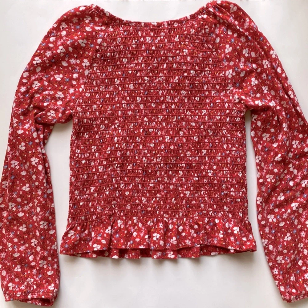 Old Navy girls floral peasant top